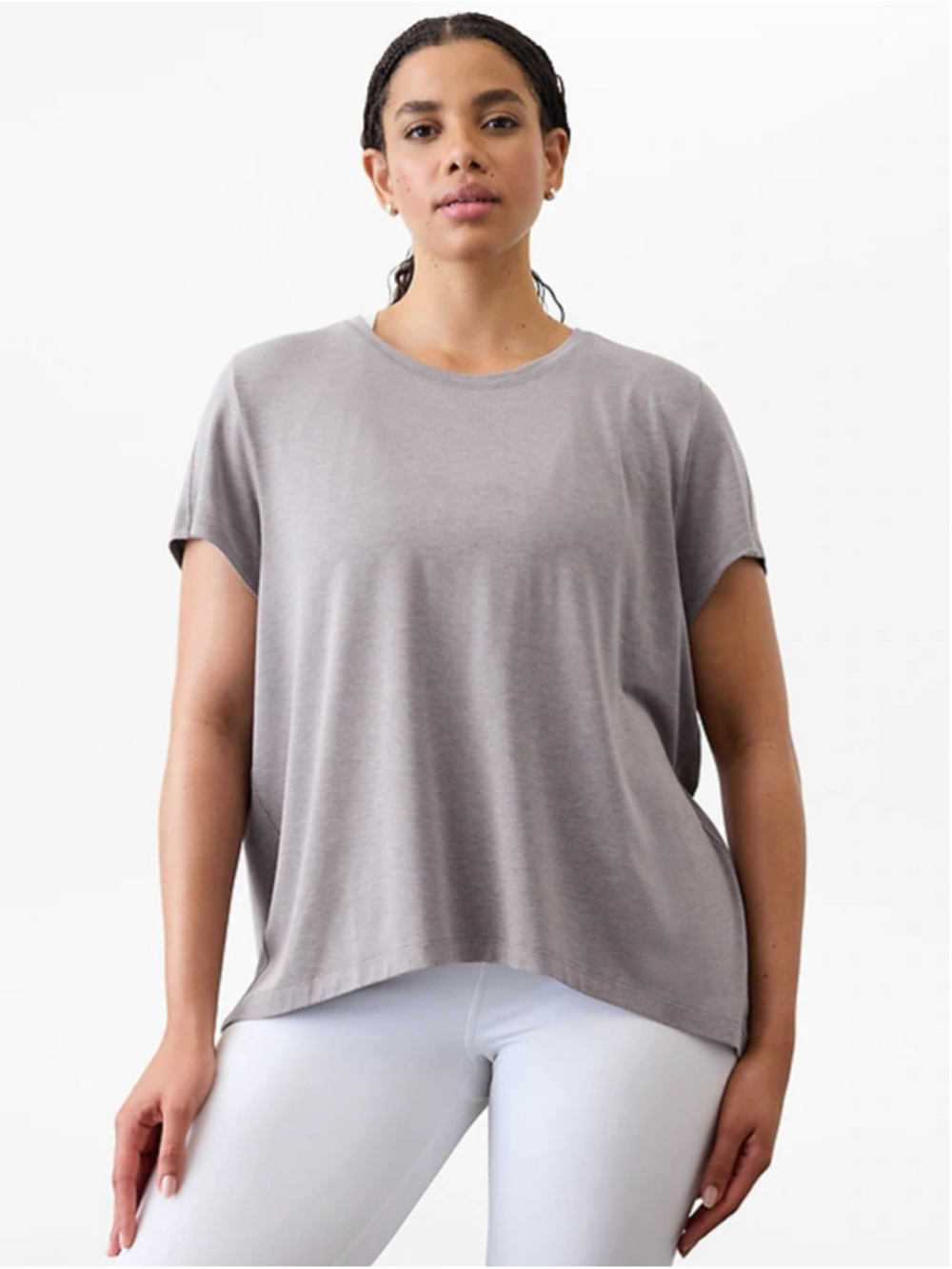 Athleta With Ease Loose Fit Tee Heather Grey Women’s L